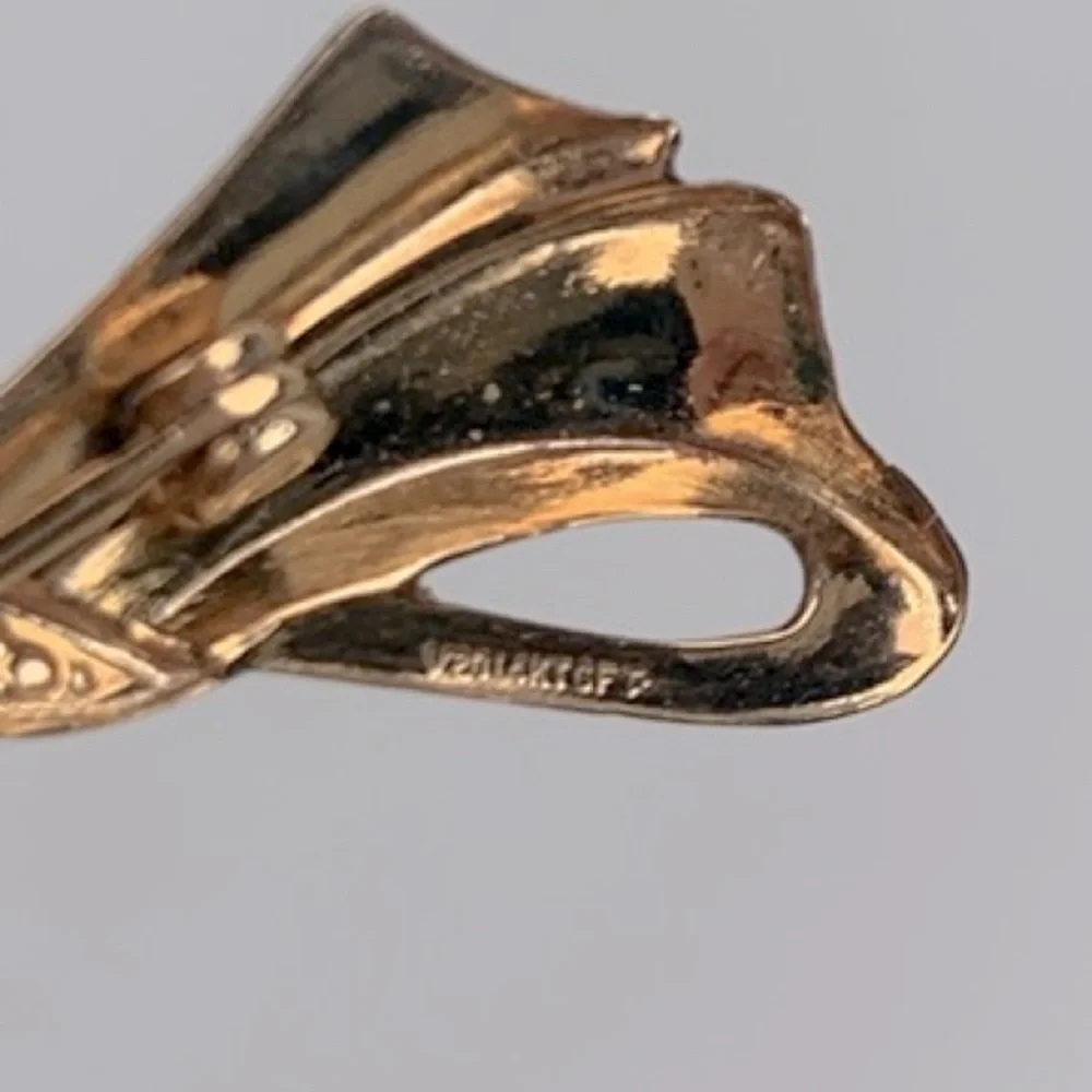 14K Gold Filled GF Bow Brooch pin 14K stamped Silver accent